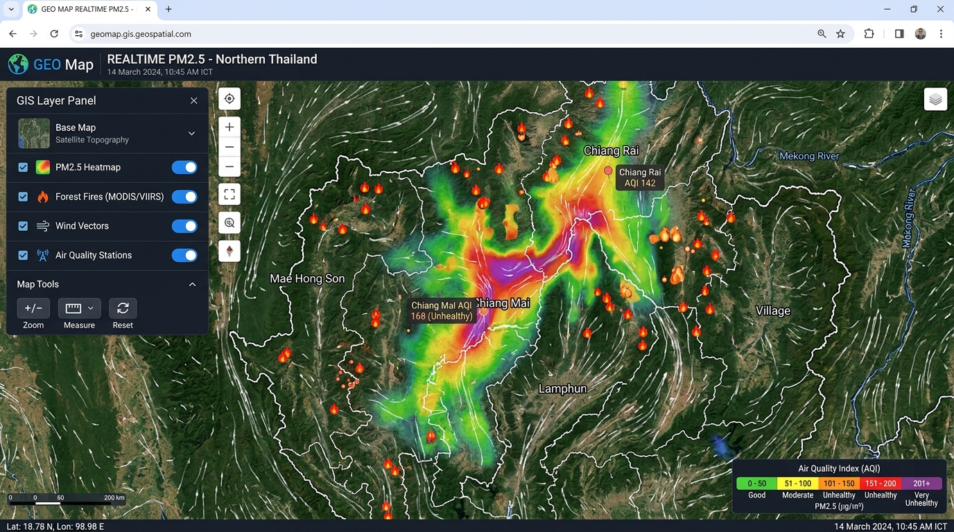 GEO Map Realtime PM2.5 UI Preview